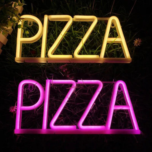 Pizza LED enseigne au néon lumière Art Restaurant café décor magasin d'alimentation fête enfant cadeau mur chambre décoration nuit néon cerise lampe - NEOstore
