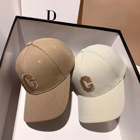 Hats for Men 2023 New C Letter Embroidered Baseball Cap Kpop Fashion Couple Snapback Cap Men and Women Sun Hats Chapeau Homme - NEOstore