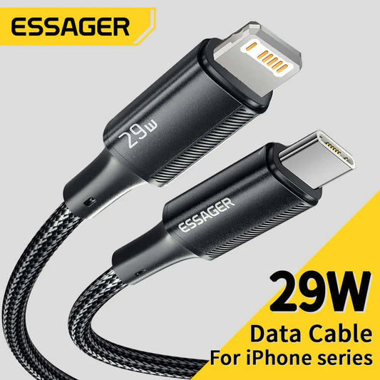 Essager USB C Cable For iPhone 14 13 12 11 Pro Max Xs 8 Plus iPad Macbook Wire 29W PD Fast Charging Type C To Lighting Data Cord
