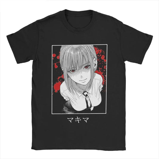 Chainsaw Man Makima Manga Women T-shirt Cartton Funny Short Sleeve T Shirt Fashion Woman Blouses 2022 Streetwear y2k Clothes Top